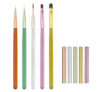 5Pcs Art Liner Pennelli Set Chiodo Gel Polacco Pittura Unghie Pennelli Set Con Oro Per Tirare Linea