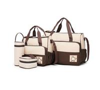 5pcs Baby Nappy Changing Bags Set in Brown