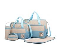 5pcs Baby Nappy Changing Bags Set in Light Blue