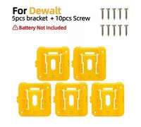 (5PCS Battery Holder) 5PCS Tool Mount and Battery Holder Set for Dewalt 20V Drill Tools Wall Mount Storage Bracket Machine Fixing Rack Organization