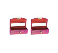 5pcs Brocade Rossetto Lip Gloss Box Storage Box Balm Holder & Mirror Random, Set da 2 (casuale), as described, come descrizione