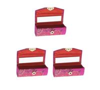 5pcs Brocade Rossetto Lip Gloss Box Storage Box Balm Holder & Mirror Random, Set da 3 (casuale), as described, come descrizione