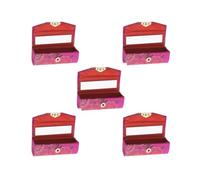 5pcs Brocade Rossetto Lip Gloss Box Storage Box Balm Holder & Mirror Random, Set da 5 (casuale), as described, come descrizione