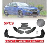 5pcs Carbon Front Spoiler Lama Sottoparaurti Splitter Lip Universale Paraurti