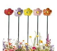 5pcs Ceramic Bee Watering Station, Weatherproof Decorative Flower Bee Bath Drinking Cups Station for Garden, Ceramic Flowers For Water for Bees