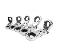 5Pcs Chiave A Cricchetto Testa Flessibile Doppia Estremità Tubo Combinazione Breve Flessibile Testa Riparazione Cricchetto Attrezzature Di Servizio Auto