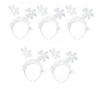 5pcs Christmas Bash Decors Basches per Snowflake Hoops (Bianco)
