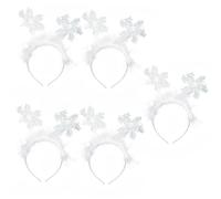 5pcs Christmas Bash Decors Basches per Snowflake Hoops (Bianco)