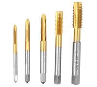 5Pcs Cobalt Machine Tap Set M4 - M10 | 5% Cobalt High Speed Steel for Stainless Steel/Alloy Steel/Hard Metals | Expert Thread Screw Hand Tools with Spiral Flute Design