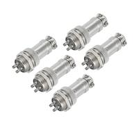 5Pcs Connettore Aviazione 4 Pin 250V 15A 16mm Metallico Circolare, per Argento