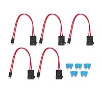 5PCS Connettore Portafusibile Automobilistico Connettore 16AWG 20A Adattatore Portafusibile con Fusibile a Lama per Auto Moto (ACK S 10,9 mm)