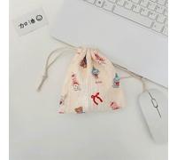 5pcs Cute Cartoon Drawstring Bags Cosmetic Bag Makeup Bag for Women Large Capacity Coin Purse Coin Pouch Portable Toiletry Bag