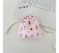 5pcs Cute Cartoon Drawstring Bags Cosmetic Bag Makeup Bag for Women Large Capacity Coin Purse Coin Pouch Portable Toiletry Bag