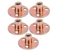 5Pcs Dadi a T Flangiati Zincati M10 Superficie Liscia con 3 Fori Base Rotonda per Fissaggio Mobili Armadi Scaffalature Industriali Confezione Economica Resistente alla Ruggine