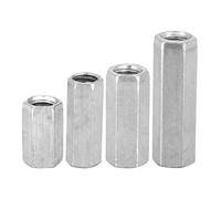 5pcs Dadi di accoppiamento parti di fissaggio dadi Hex Long Rod Sleeve Dado in acciaio al carbonio Attacco filettato M8(M8*40)