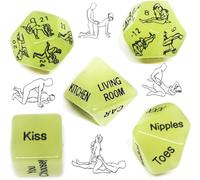 ̶ ̶ ̶̶̣ ̶ ̶ ̶σ̶ ̶ ̶ 5pcs Dadi luminosi - Set di dadi di coppia - Regalo di attività per la famiglia Regalo di compleanno di San Valentino B108