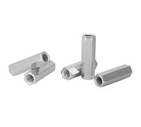 5Pcs Dado Esagonale Lungo Acciaio Dado Esagonale Lungo M10 * 50 dado di Accoppiamento Filetto Esagonale dado di Fissaggio Zinco Placcato(M10*50Mm)