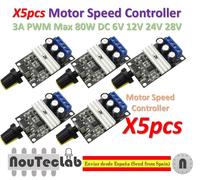 5pcs DC 6V 12V 24V 28V DC 3A 80W PWM Motor Speed Controller Regulator Adjustable