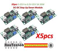 5pcs DC-DC Step Up Down Boost Buck Voltage Converter 5-25V to 0.5V-25V 3A 30W
