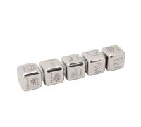 5pcs - Dice decisionale alimentare con 30 modelli alimentari unici - Pianificatore di pasti emozionanti Dice in metallo per coppie