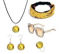 5Pcs Discoteche 1950 1960 1970 80 Set Rockstars Cool Outfits Per Halloween Festa di Compleanno Costume Dress Up Accessori