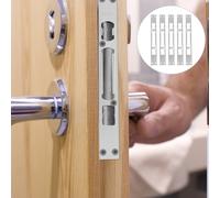 5Pcs Door Reinforcement Plate Iron Silver Durable Door Security Strike Plate