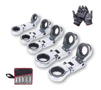 5PCS Dual-Drive Nano Flex-Head Pocket Ratchet, 3/4“Inch Retractable Ratchets Wrenches Set, 180°Flex Dual-Drive, Ratchet Spanner Crooked for Narrow Spaces (1PC)