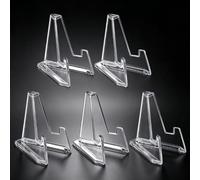 5pcs Espositore Monete Acrilico Trasparente Cavalletto Holder Mini Trading Card Base di Supporto per Ufficio Scrivania Museo per adulti