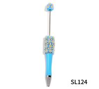 5PCS Fai da Te Perline Penna Resina Fiore Beadable Acrilico Plastica a Sfera