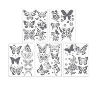 5Pcs Fiore Farfalla Modelli PET Disegno Stencil per Legno Segno Scrapbooking Pittura Decorazione Della Parete PET Modelli di Arte