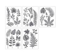 5Pcs Fiore Farfalla Modelli PET Disegno Stencil per Legno Segno Scrapbooking Pittura Decorazione Della Parete PET Modelli di Arte