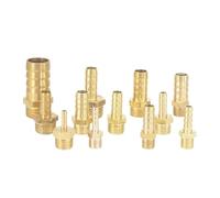 5pcs Fit Hose I/D 4mm 6mm 8mm 10mm Barbed x 1/8" 1/4" BSPP Male Straight Brass Connector Pipe Fitting(6mm,1/8")