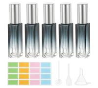 5Pcs Flaconi Viaggio 10ml con 3 Access, Etichette, per Blu Chiaro/Argento