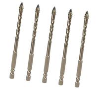 5Pcs gambo esagonale quattro denti flauto eccentrico Twist Drill Bits per taglio efficiente piastrelle marmo ceramica cemento