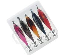 5pcs Glow Squid Jigs Gamberetti Lure 8cm 5.6g Pesca in acqua salata Esche Artificiali Ganci Esche Da Pesca Ad Alta Resistenza