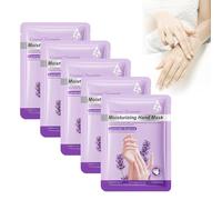 5PCS Guanti Idratanti Lavanda Con Collagene, Guanti Idratanti Mani Riparatrice Nutriente e Protettiva per Pelli Molto Secche, Sbiancanti e Antietà, Riparazione Della Pelle Ruvida
