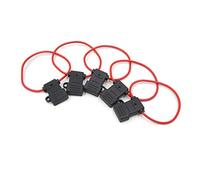 5pcs impermeabile filo rosso nero plastica quadrata Shell Cap cablato portafusibili lama in linea
