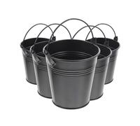 5Pcs Iron Flower Pot with Handle Small Garden Plant Pot Vase for Garden