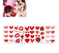 5PCS Kiss Lips Temporary Tattoos,Lipstick Kiss Temporary Tattoo,Red Lips Temporary Stickers,Realistic Kiss Lip Sticker, for Kid Teens Adult (A2)