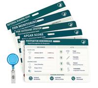 5PCS L&D infermieristica badge carte di riferimento, impermeabile PVC opaco | Include interpretazione FHR, APGAR & NRP Guida alla rianimazione neonatale per infermieri, ostetriche e studenti