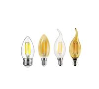 5PCS LED Edison Filamento Candela Blubs Luce Dorata C35 C35L 2W 4W 6W bianco Caldo Dimmerabile E14 E12 E27 220V 110V for La Luce di Cristallo (Color : C35L Golden, Size : E12_YES_6W 220V)