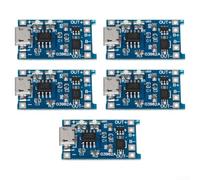 5pcs Li-ion Charger Board USB 5V 1A Modulo | Confezione da 5, ingresso USB 5V, corrente di carica 1A, stato LED rosso/verde, modalità di ricarica lineare