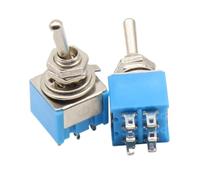 5pcs/Lot Blue 6-Pin DPDT ON-ON Mini 6A125VAC Miniature Toggle Switches