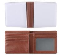 5pcs Marrone PU Portafoglio Sublimazione Spazi Vuoti Porta Carte Pieghevole Portamonete con Slot Foto Uomini e Donne Portafoglio Breve per Stampa Trasferimento di Calore, Nero , S, Portatile