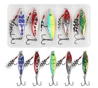 5PCS maschere da pesca con ganci di assistenza maschere a passo lento esche da pesca maschere di acqua salata cucchiaio esche cucchiai da pesca per basso