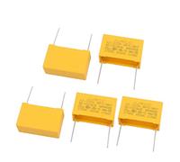 5Pcs Metal axia_l Conduttori Condensatore a film in poliestere di sicurezza 310VAC 2.2uF Giallo Circuiti di controllo