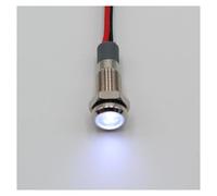 5Pcs Metal Waterproof 6mm 12-24VDC LED Signal Indicator Light With Wire MQXFCZUX(5Pcs White)