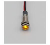 5Pcs Metal Waterproof 6mm 12-24VDC LED Signal Indicator Light With Wire MQXFCZUX(5Pcs Yellow)