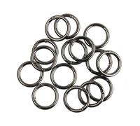 5Pcs Metallo O Ring Chiusure a Molla Gioielli Apribili Rotondo Moschettone Portachiavi Gancio Connettore Fai da Te Catena per Cani Fibbie Borsa Accessori-Pistola Nera-Dimensione Esterna 28mm