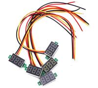 5pcs Mini Digital Voltmeter, LED Voltmeter, 3 - Wire DC 0-100V Voltage Tester with Auto Decimal Shift, 3 - Digit Display in 5 Colors for Automotive Marine DIY Electronics